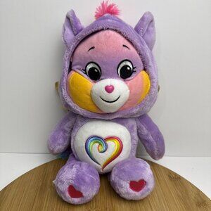 12" 2021 Care Bears Unlock Magic Rainbow Heart Togetherness Bear‎ Purple Plush